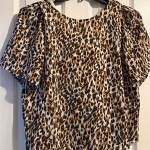 Banana Republic Animal Print Blouse - Brown and Black